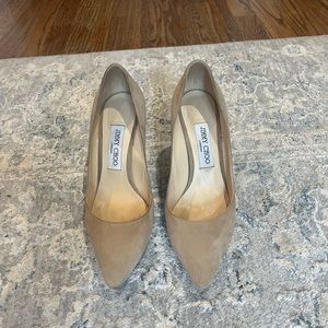 Jimmy Choo suede beige heels
